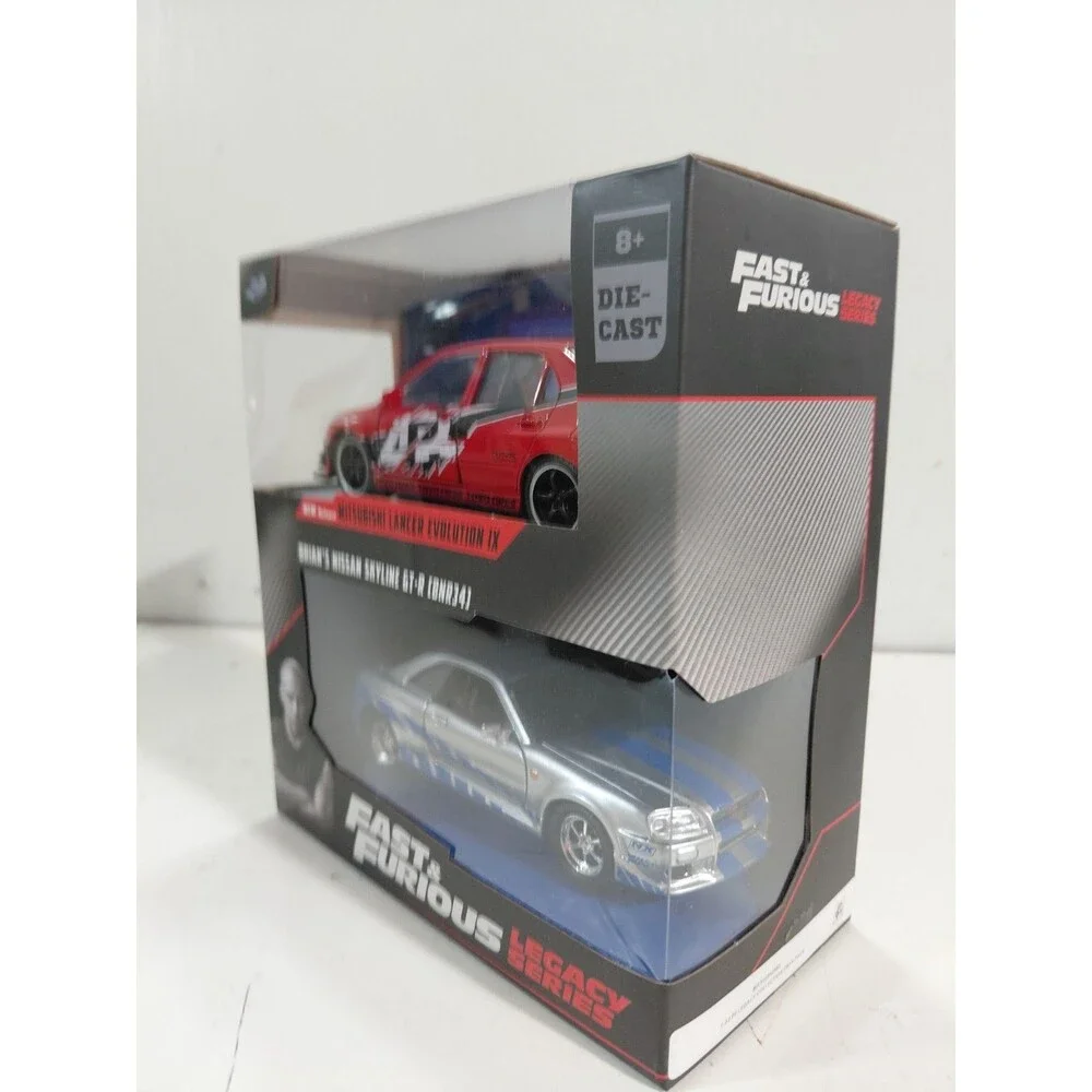 NIB Jada Fast & Furious 1:32 Die Cast Brian's Nissan Skyline GTR & Lancer Evo IX